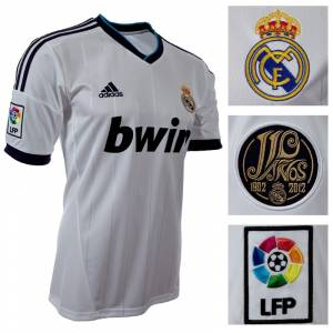Camiseta Real Madrid - Camiseta Oficial Adidas del 110 aniversario del Real Madrid - Talla XL Blanca 
